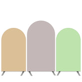 Lofaris Pure Pink Khaki Double Side Birthday Arch Backdrop Kit